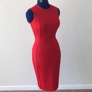 Form fitted red dress